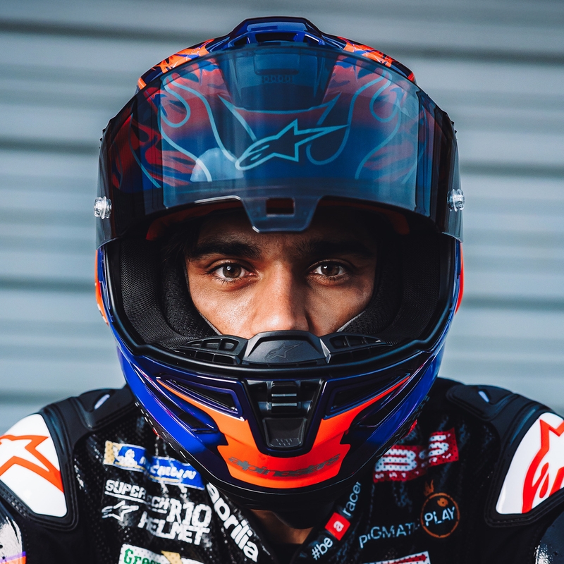 Alpinestars Supertech R-10 Flyte täismaskiiver, piiratud väljaanne, Jorge Martin, lilla-punane