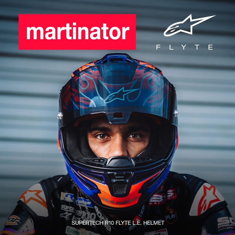 Alpinestars Supertech R-10 Flyte täismaskiiver, piiratud väljaanne, Jorge Martin, lilla-punane
