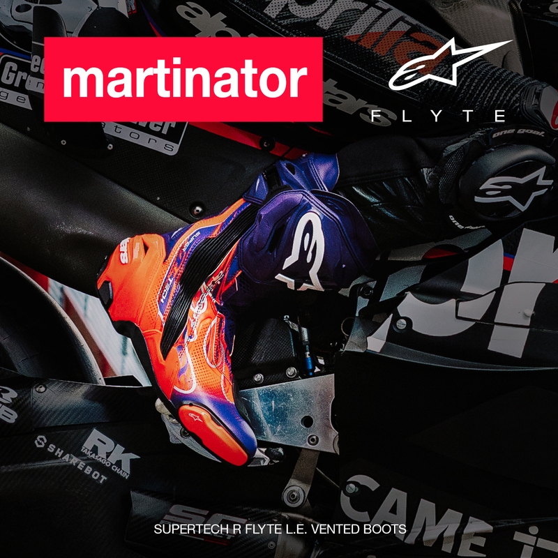 Alpinestars Supertech R ventileeritavad Flyte mootorrattasaapad, piiratud väljaanne, Jorge Martin lilla-punane-must