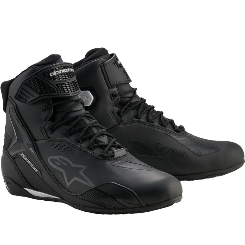 Alpinestars Stella Faster-4 Drystar naiste mootorrattasaapad must-hõbedane