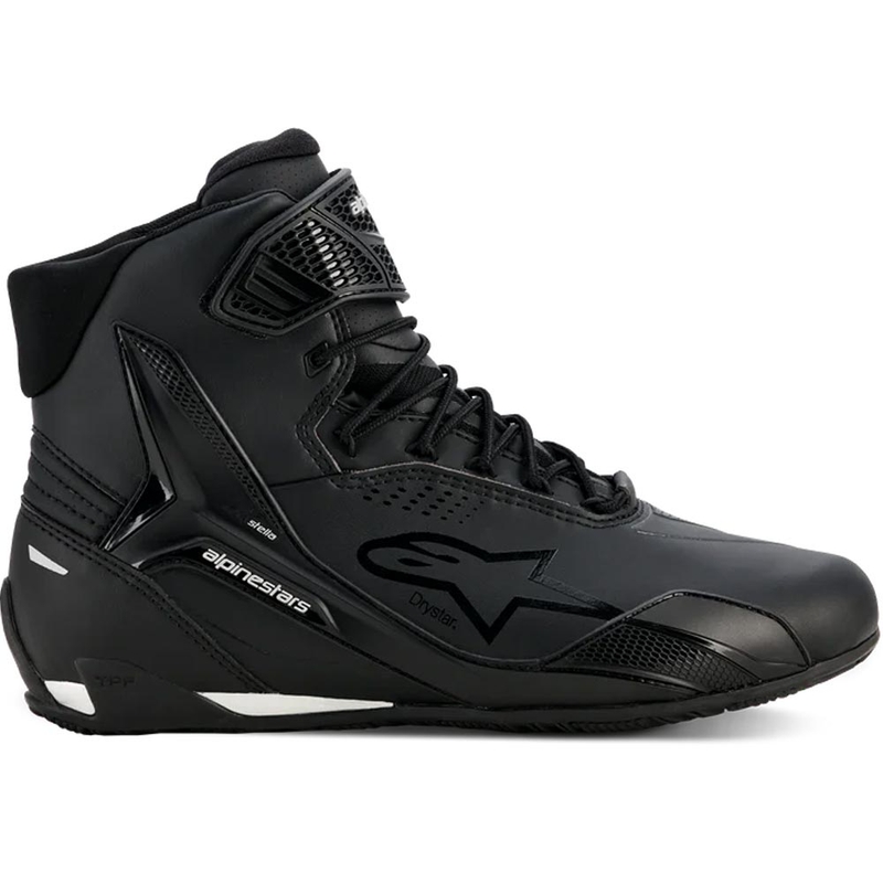 Alpinestars Stella Faster-4 Drystar naiste mootorrattasaapad must-hõbedane