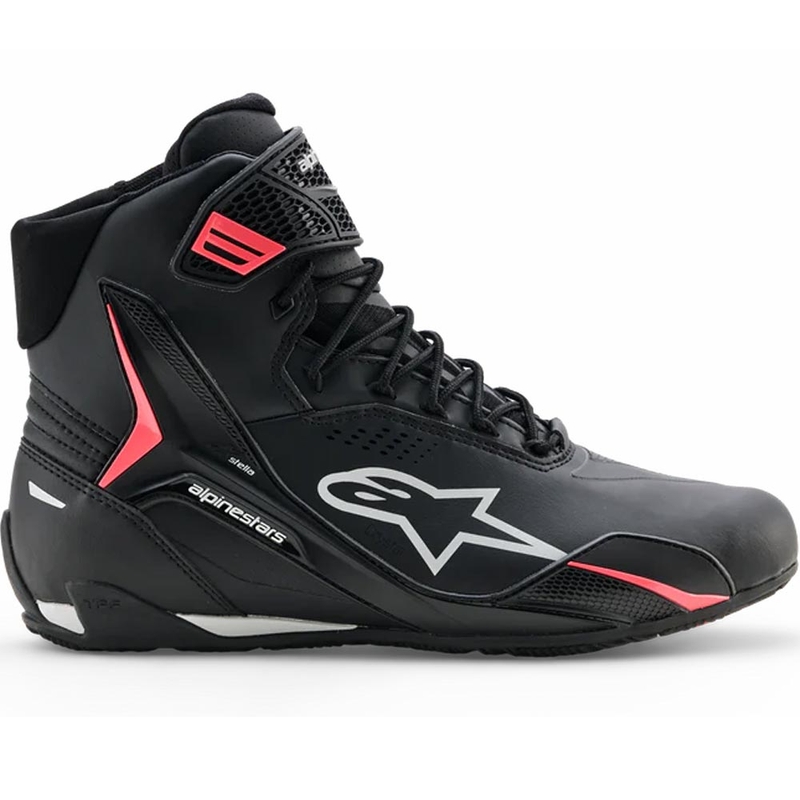 Alpinestars Stella Faster-4 Drystar naiste mootorrattasaapad must-hall-punane