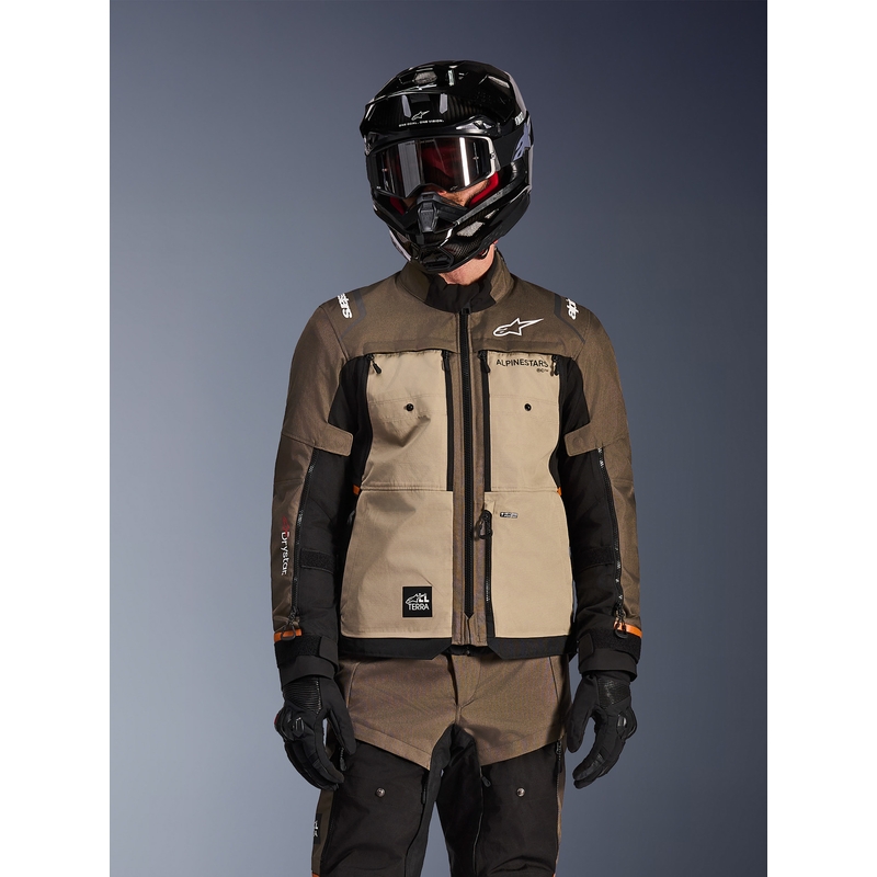 Alpinestars Cusco Drystar mootorratta jope pruun-must