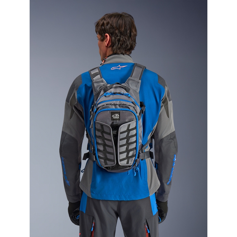 Alpinestars AT-15 mootorratta seljakott tumehall-hall-sinine 15 l