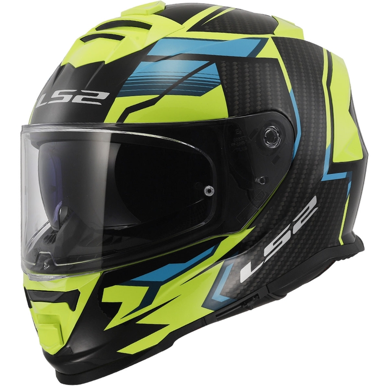 LS2 FF800 Storm II Tracker must-fluo kollane integreeritud mootorratta kiiver
