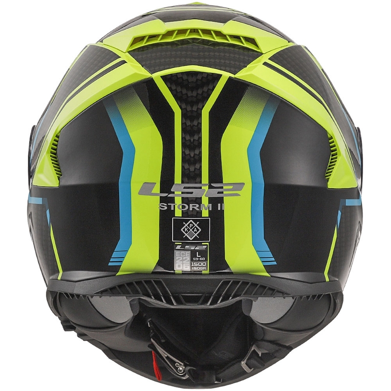 LS2 FF800 Storm II Tracker must-fluo kollane integreeritud mootorratta kiiver