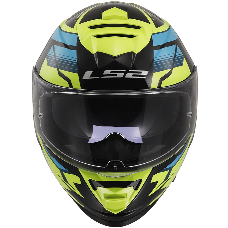 LS2 FF800 Storm II Tracker must-fluo kollane integreeritud mootorratta kiiver
