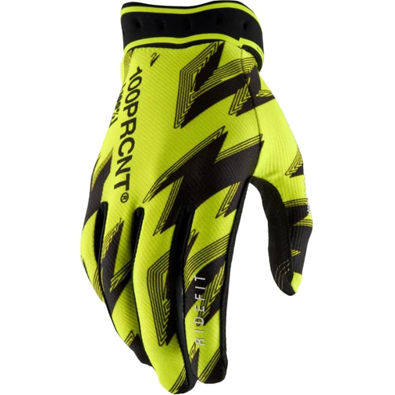 Motokrossi kindad 100% Ridefit fluokollane-must