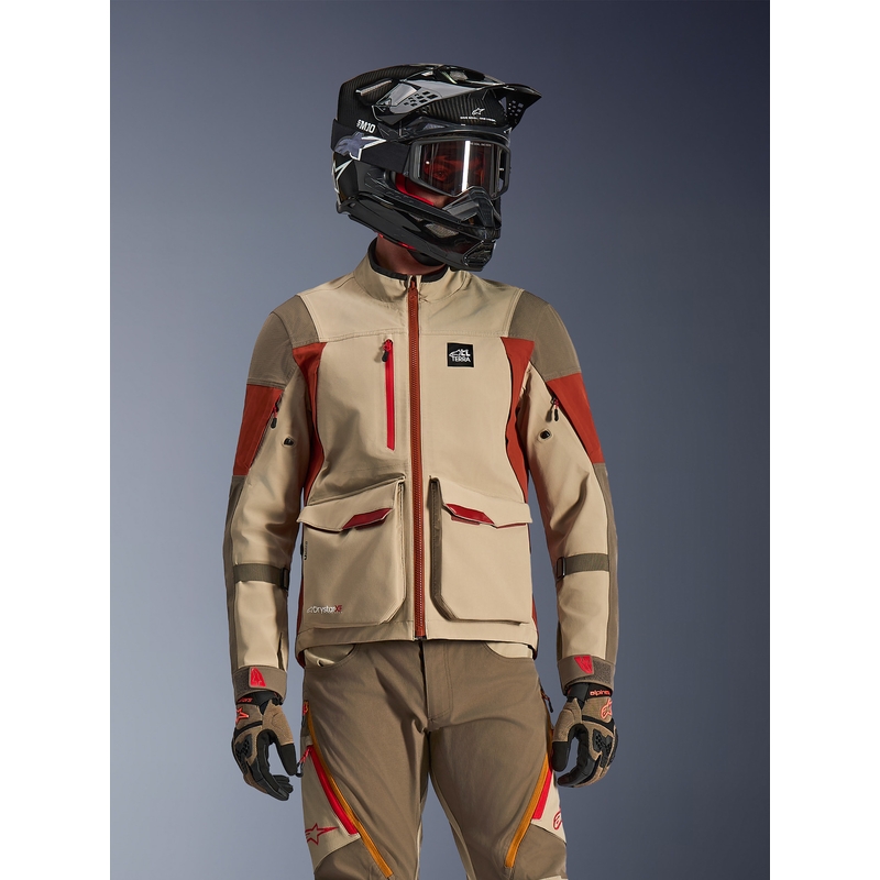 Alpinestars Maxdura Drystar XF mootorratta jope pruun-oranž