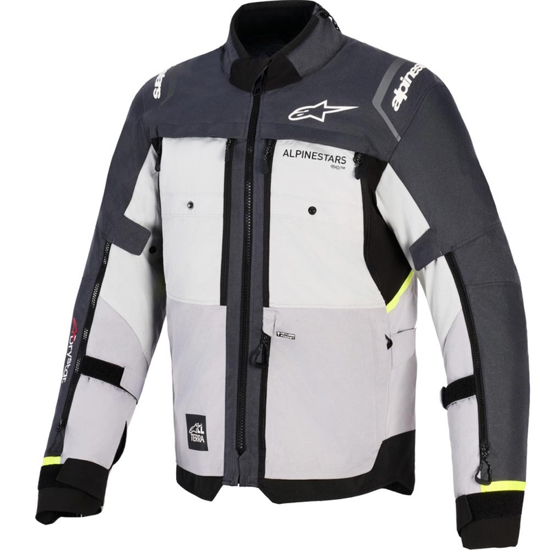 Alpinestars Cusco Drystar mootorratta jope helehall-helesinine-tumesinine