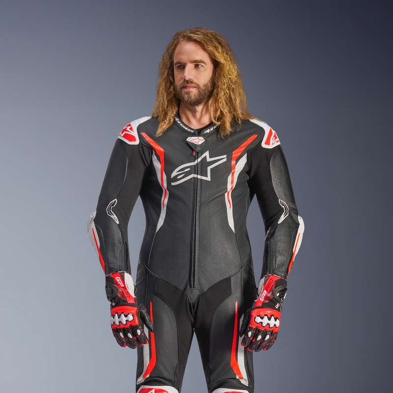 Alpinestars GP TECH V5 nahkkombinesoon must-valge-punane