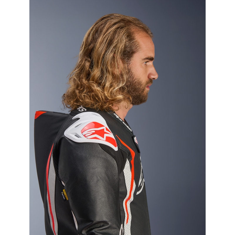 Alpinestars GP TECH V5 nahkkombinesoon must-valge-punane