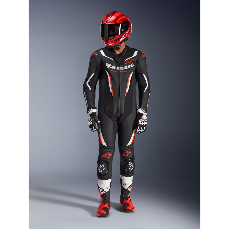 Alpinestars GP FORCE V2 ühes tükis mootorrattaülikond must-valge-fluopunane