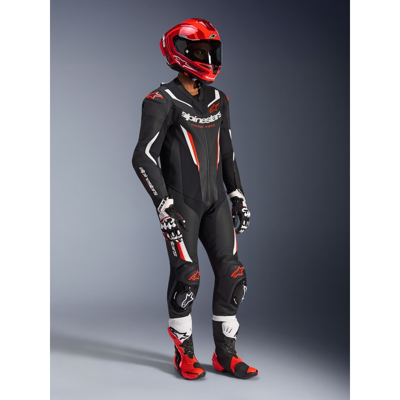 Alpinestars GP FORCE V2 ühes tükis mootorrattaülikond must-valge-fluopunane