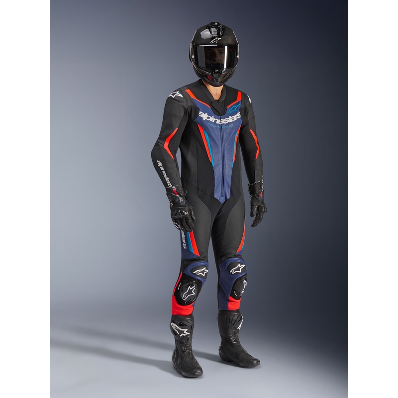 Alpinestars GP FORCE V2 ühes tükis mootorrattaülikond must-sinine-fluopunane-