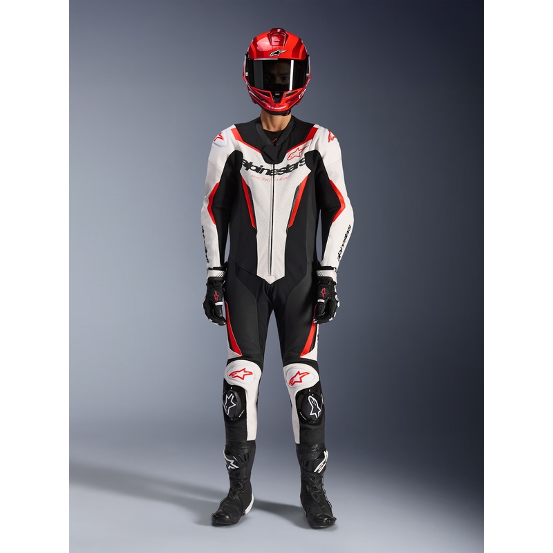 Alpinestars GP FORCE V2 ühes tükis mootorrattaülikond valge-must-fluopunane