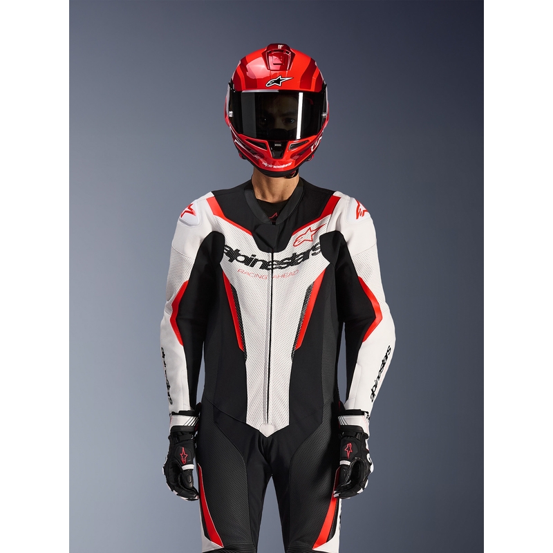 Alpinestars GP FORCE V2 ühes tükis mootorrattaülikond valge-must-fluopunane