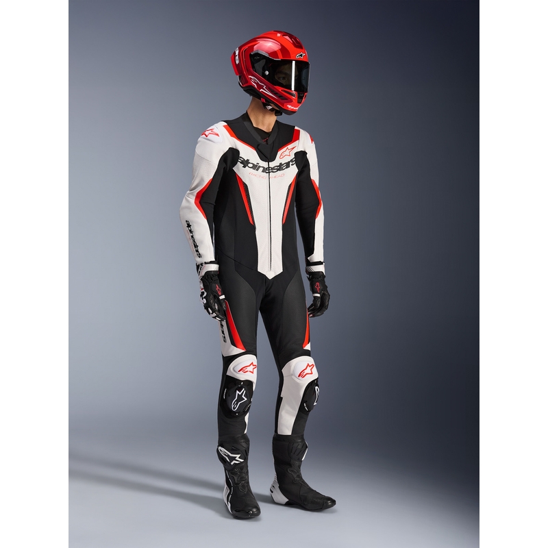 Alpinestars GP FORCE V2 ühes tükis mootorrattaülikond valge-must-fluopunane