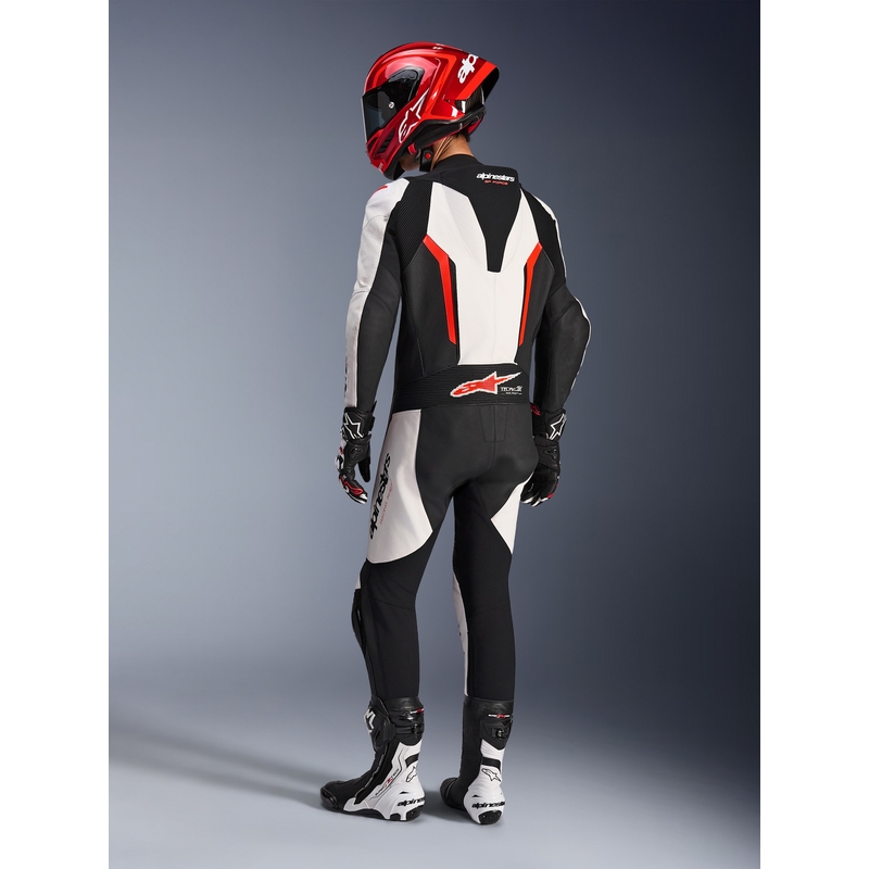 Alpinestars GP FORCE V2 ühes tükis mootorrattaülikond valge-must-fluopunane