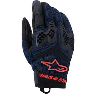 Alpinestars Manti Air mootorratta kindad tumesinine-fluo punane-must