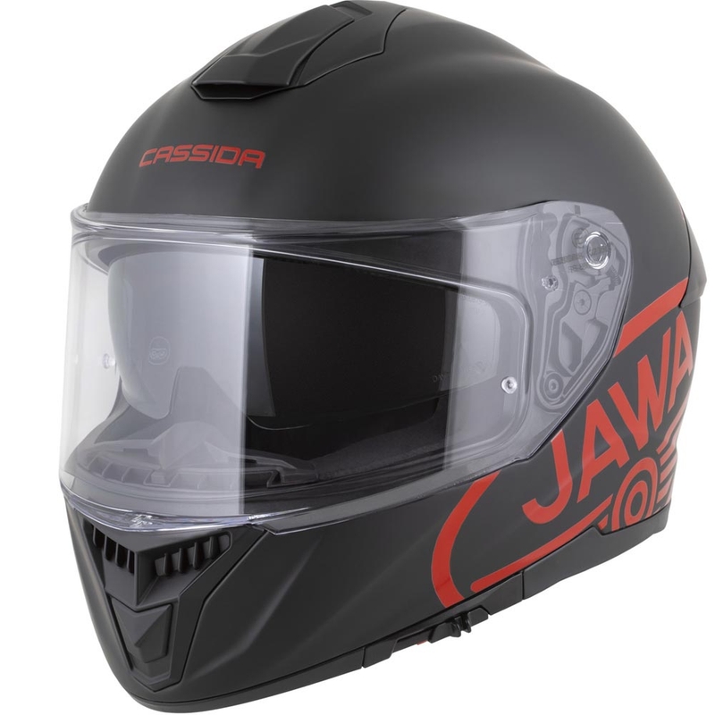 Cassida Integral GT 2.1 Jawa Solid täismaski mootorrattakiiver, matt must-läikiv punane