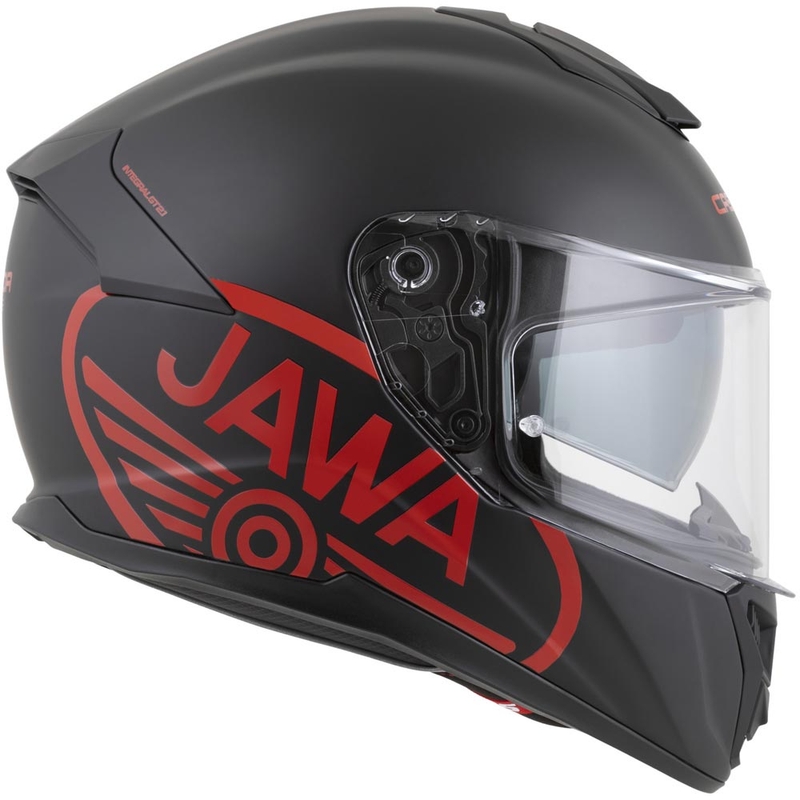 Cassida Integral GT 2.1 Jawa Solid täismaski mootorrattakiiver, matt must-läikiv punane
