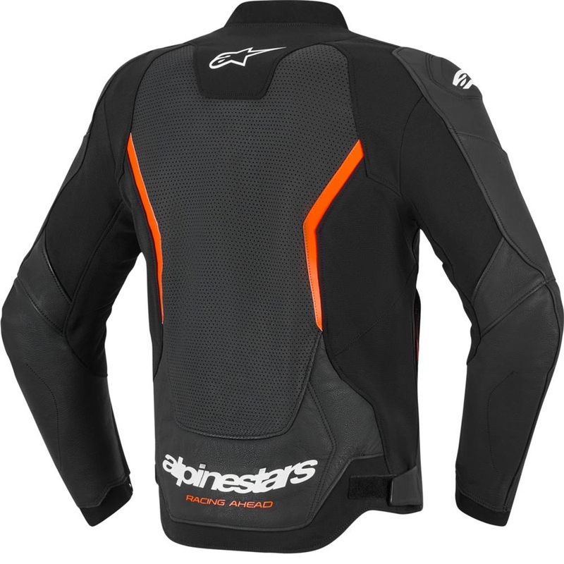 Alpinestars GP Force V2 Airflow nahkjakk must-fluorestseeriv punane-valge