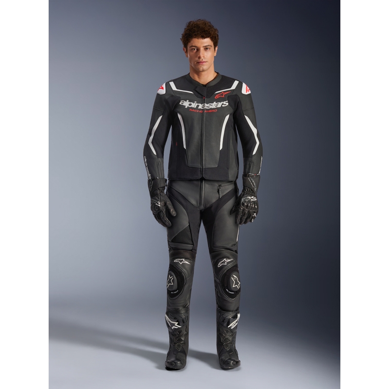 Alpinestars GP Force V2 Airflow nahkjakk must-valge