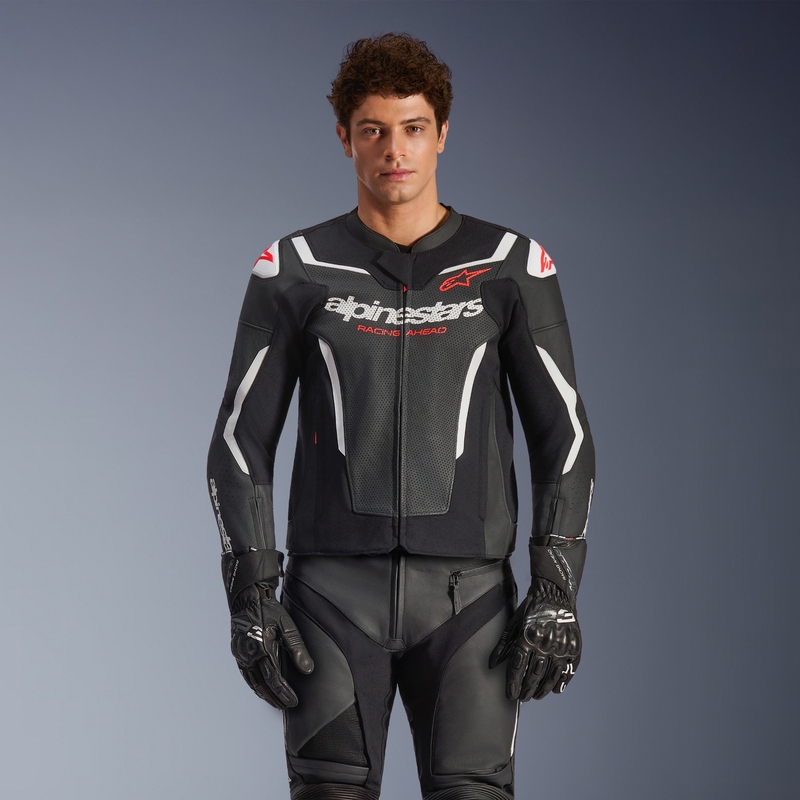Alpinestars GP Force V2 Airflow nahkjakk must-valge