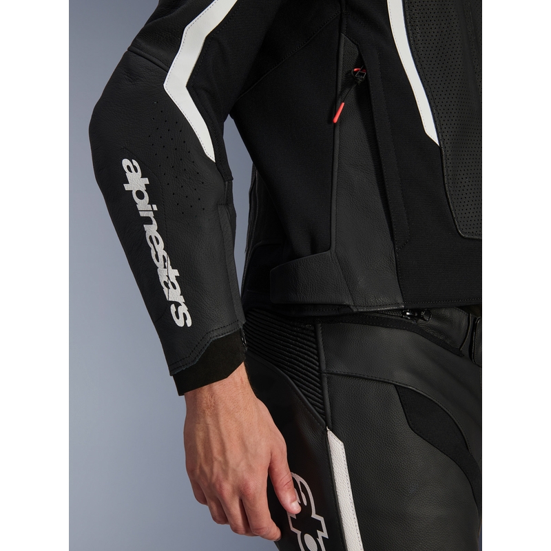 Alpinestars GP Force V2 Airflow nahkjakk must-valge