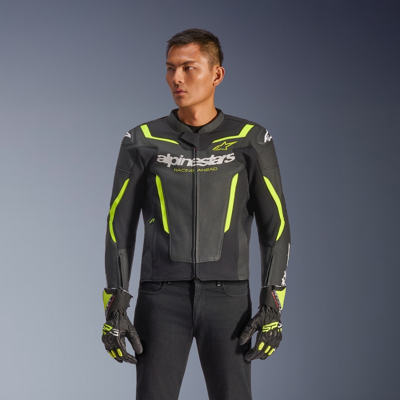 Alpinestars GP Force V2 Airflow nahkjakk must-kollane
