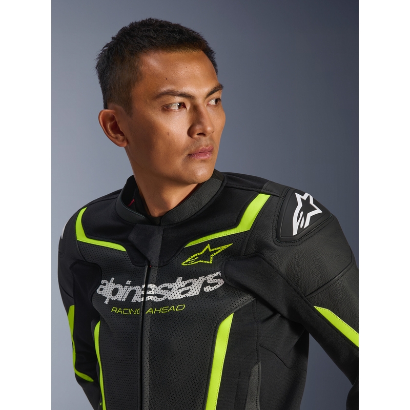 Alpinestars GP Force V2 Airflow nahkjakk must-kollane