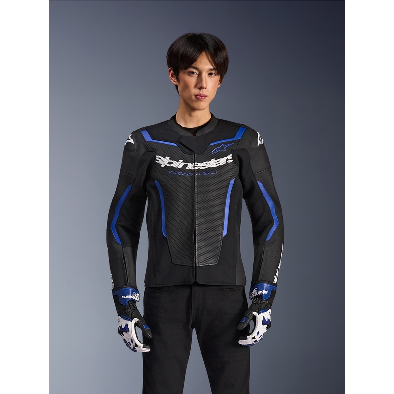 Alpinestars GP Force V2 Airflow nahkjakk must-metallik sinine