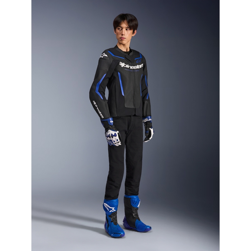Alpinestars GP Force V2 Airflow nahkjakk must-metallik sinine