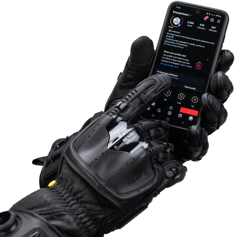 Knox Handroid All Black Mk5 mootorratta kindad mustad