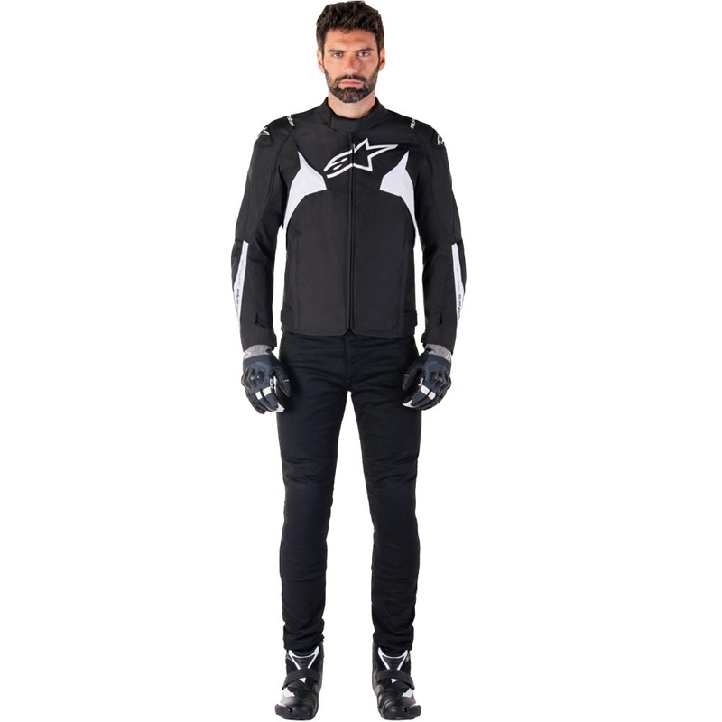 Alpinestars T-JAWS V4 veekindel mootorratta jope must-valge