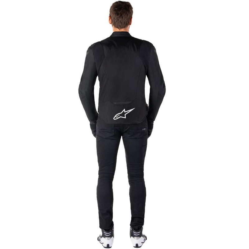 Alpinestars T-JAWS V4 veekindel mootorratta jope must-valge
