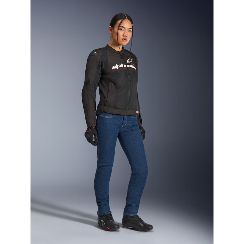 Alpinestars Stella SMX Air naiste mootorrattajope must-valge-fluoreoonpunane