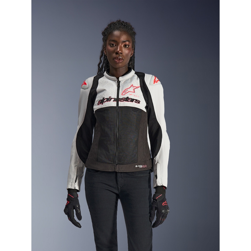 Alpinestars Stella SMX Air naiste mootorrattajope helehall-must-roosa