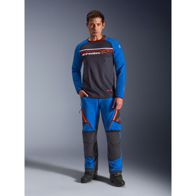 Alpinestars Maxdura Dual motokrossisärk tumehall-sinine-oranž