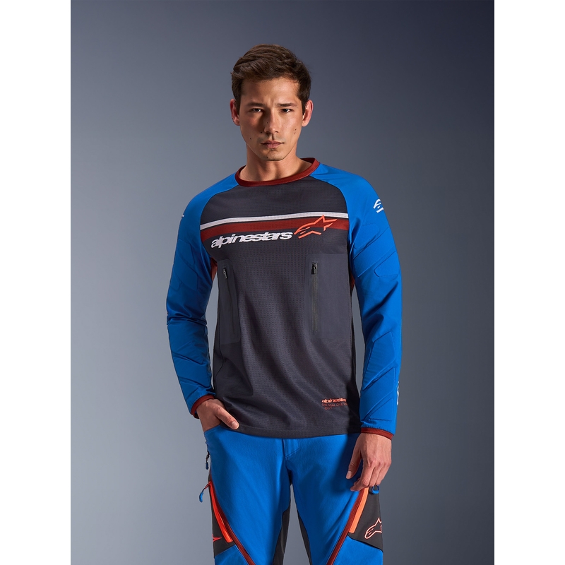 Alpinestars Maxdura Dual motokrossisärk tumehall-sinine-oranž