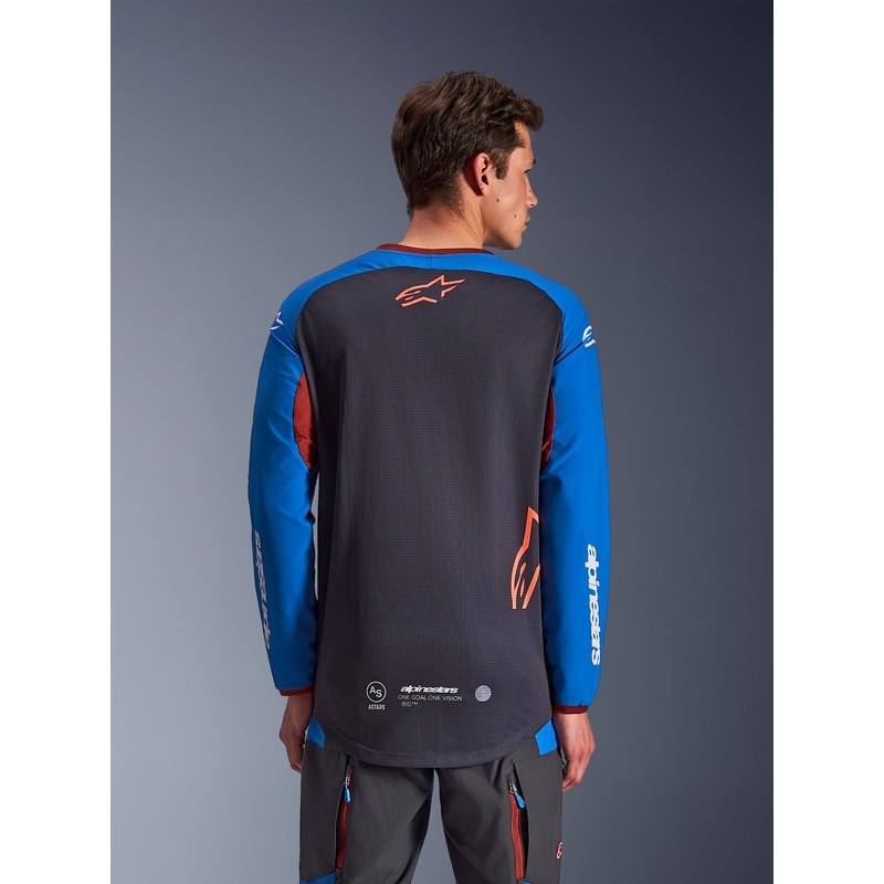 Alpinestars Maxdura Dual motokrossisärk tumehall-sinine-oranž