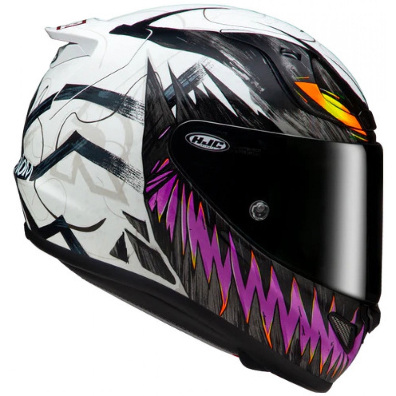 Täismaskiiver mootorrattale HJC RPHA 12 Anti Venom 2 Marvel MC8 must-valge-lilla