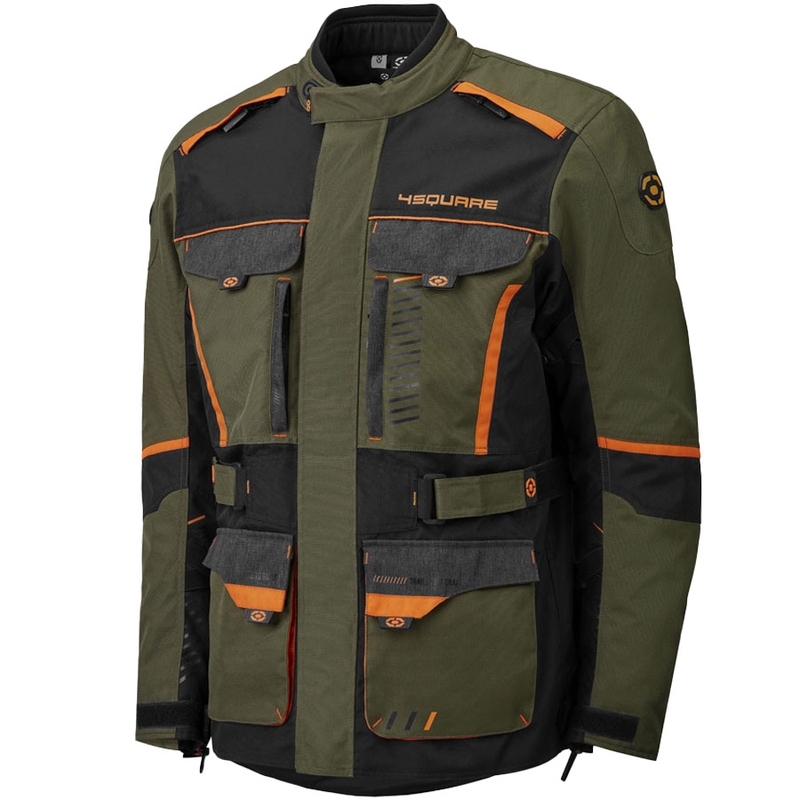 4SQUARE Trailer Craft mootorratta jope khaki-oranž