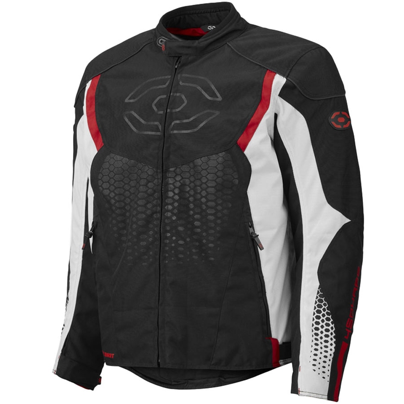 4SQUARE Sportster Dart mootorratta jope must-valge-punane