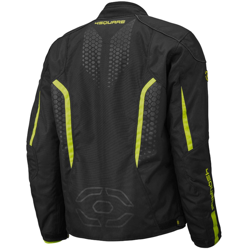 Mootorratta jope 4SQUARE Sportster Dart must-fluorestseeriv kollane