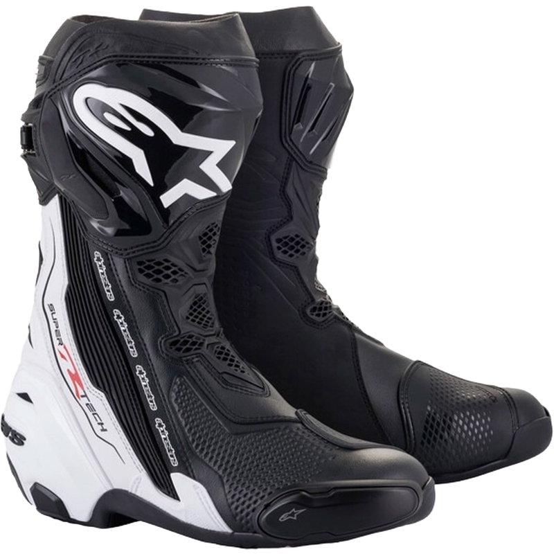 Alpinestars Supertech R must-valged mootorratta saapad