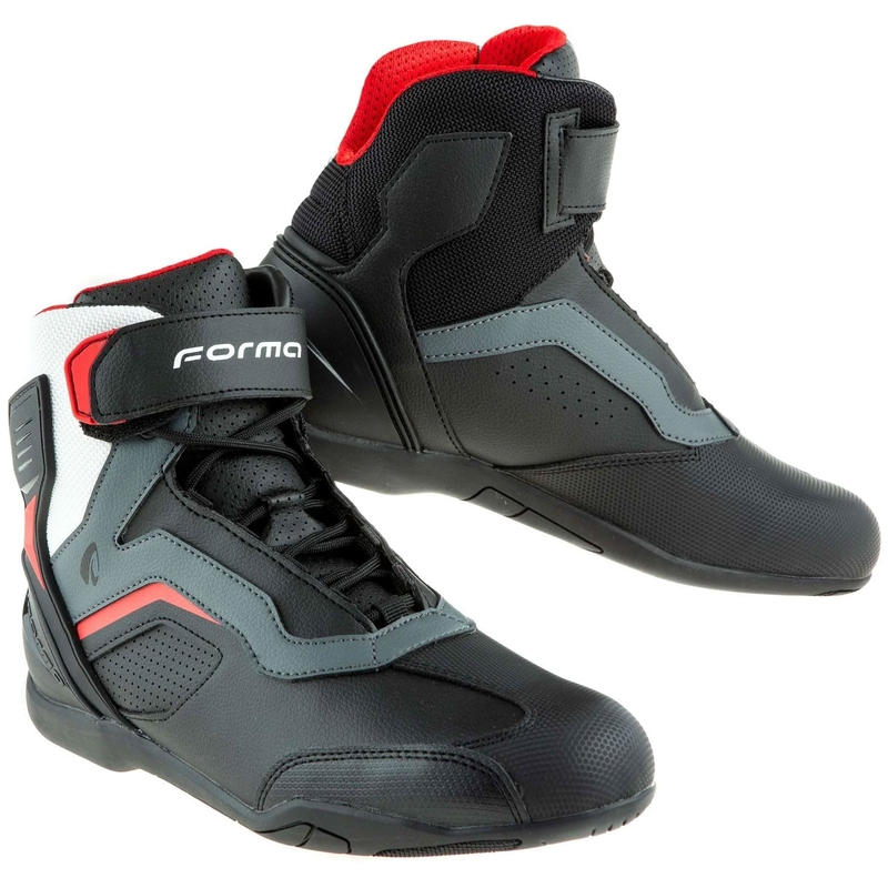 Forma Stinger EVO Flow must-punase-valge-hall mootorratta saapad
