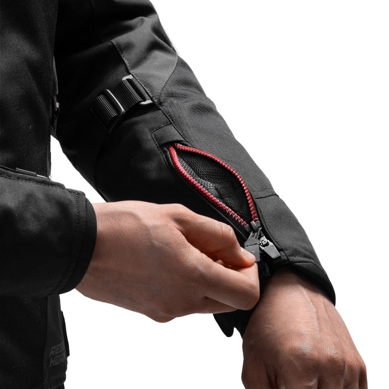 Rebelhorn Swift mootorrattajakk must-tumehall-punane