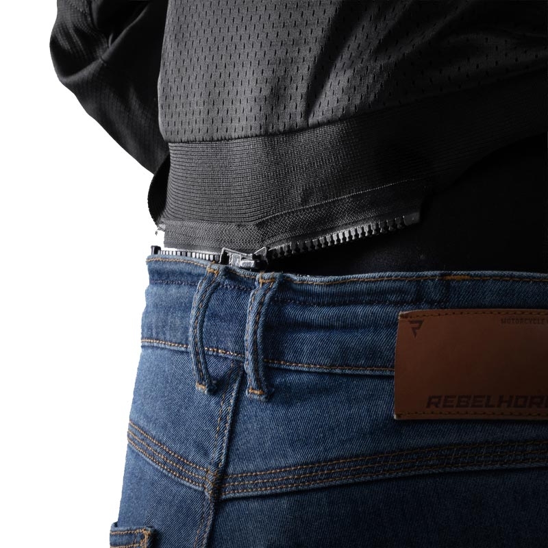 Rebelhorn Swift mootorrattajakk must-tumehall-punane